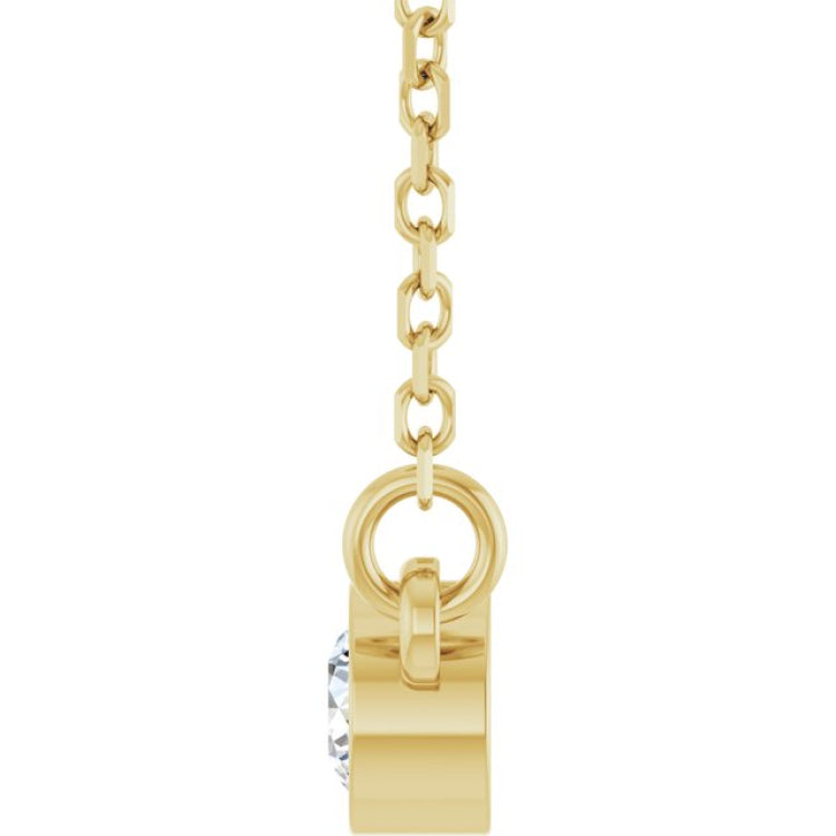 14K Yellow Gold 1/10 CT Lab-Grown Diamond Solitaire 18" Necklace