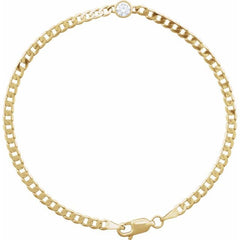 14K Yellow Gold 1/4 CT Lab-Grown Diamond Link 7" Bracelet