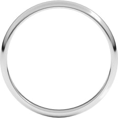 14K White Gold 2.5 mm Lightweight Half Round Band Size 5