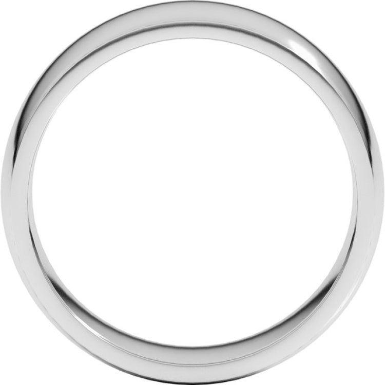 Platinum 7 mm Lightweight Comfort-Fit Half Round Band Size 9.5