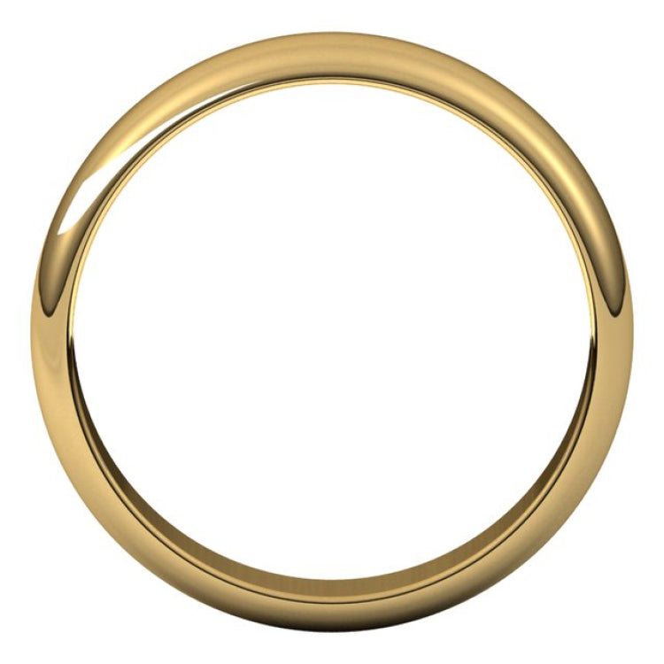14K Yellow Gold 4.5 mm Half Round Band Size 9.5
