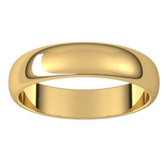 14K Yellow Gold 4.5 mm Half Round Band Size 9.5