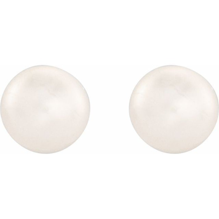Sterling Silver 4-4.5 mm Cultured White Freshwater Button Pearl Earrings