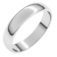 Platinum 4 mm Lightweight Half Round Band Size 4.5