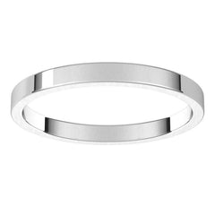 14K White Gold 2 mm Flat Band Size 8