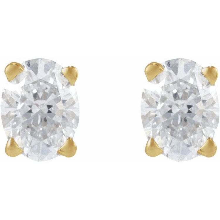 14K Yellow Gold .05 CT Natural Diamond Earring