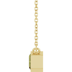 14K Yellow Gold Lab-Grown Green Sapphire 18" Necklace