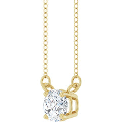 14K Yellow Gold 1/2 CT Lab-Grown Diamond Solitaire 18" Necklace