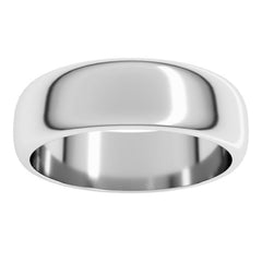 Platinum 6 mm Half Round Band Size 9