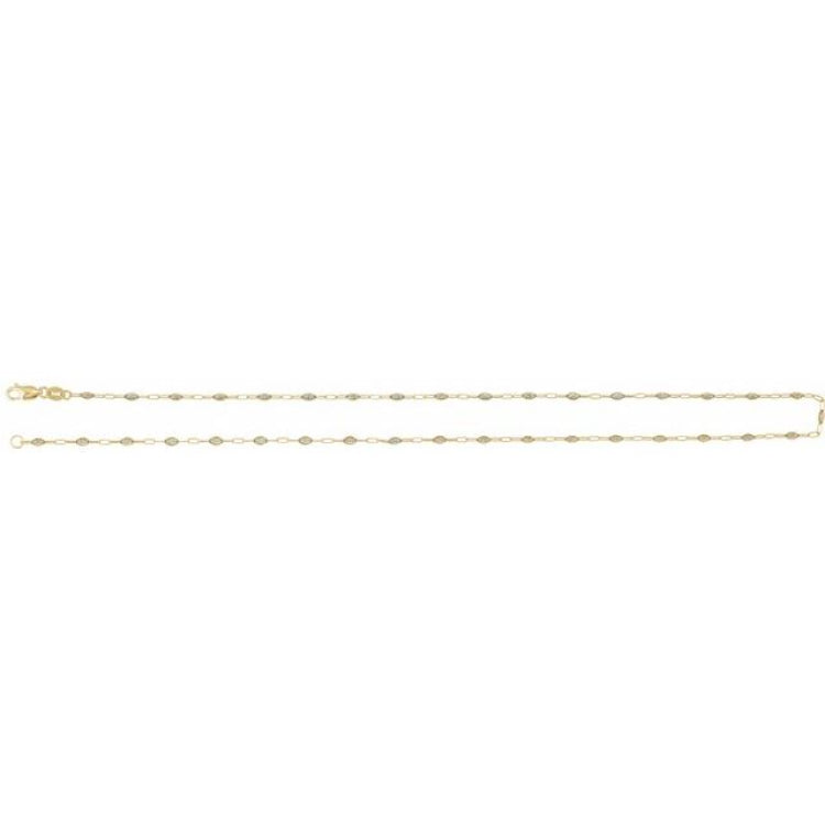 14K Yellow Gold-Filled 1.6 mm Multi-Color Enamel Bead Paperclip-Style 20" Chain