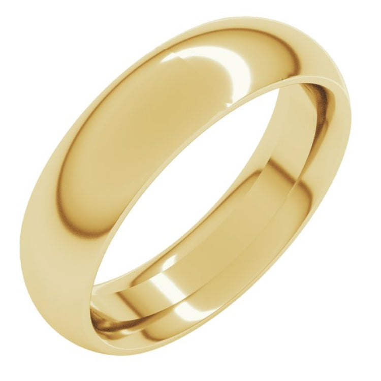 10K Yellow Gold 5.5 mm Comfort-Fit Half Round Band Size 5.5
