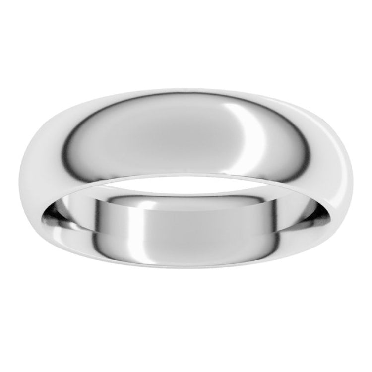 14K White Gold 5.5 mm Comfort-Fit Half Round Band Size 5.5