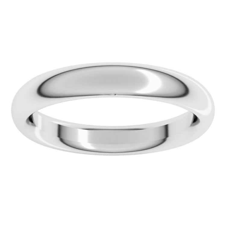 10K White Gold 3.5 mm Comfort-Fit Half Round Band Size 8.5