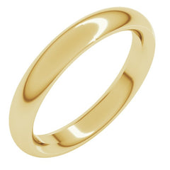 18K Yellow Gold 3.5 mm Comfort-Fit Half Round Band Size 8