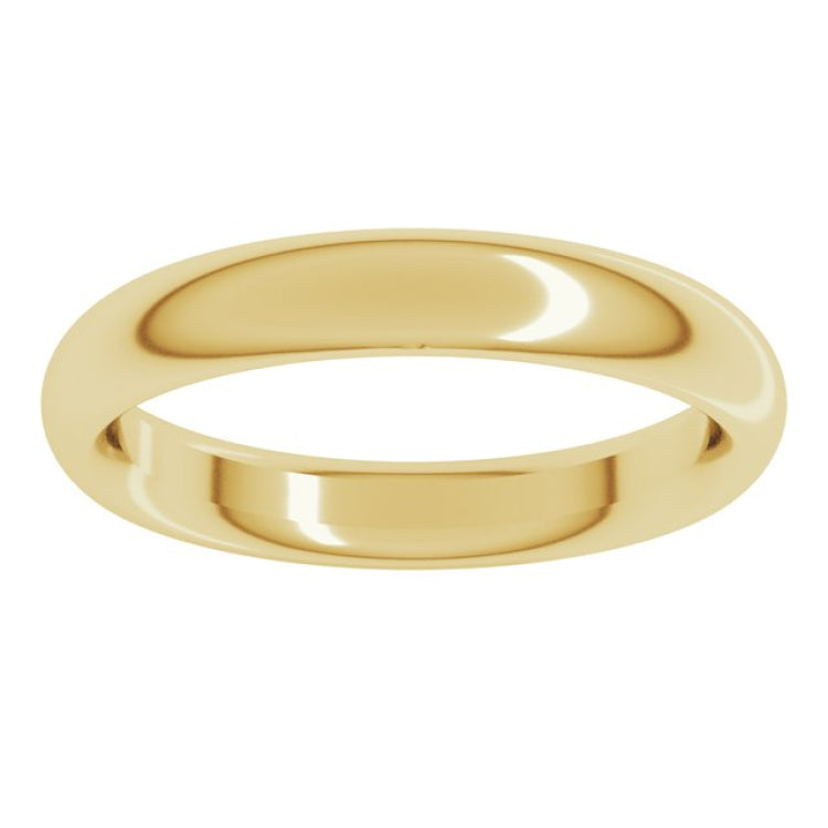 18K Yellow Gold 3.5 mm Comfort-Fit Half Round Band Size 8