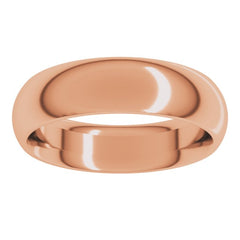 14K Rose Gold 5.5 mm Comfort-Fit Half Round Band Size 9