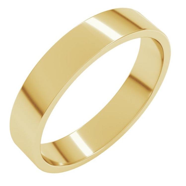 14K Yellow Gold 4.5 mm Flat Band Size 14