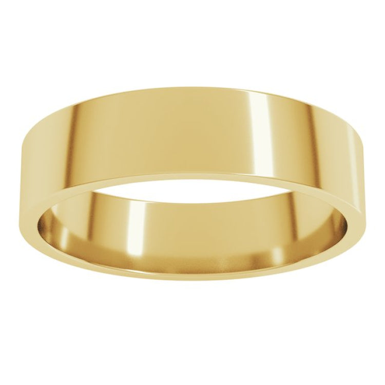 14K Yellow Gold 5.5 mm Flat Band Size 9.5