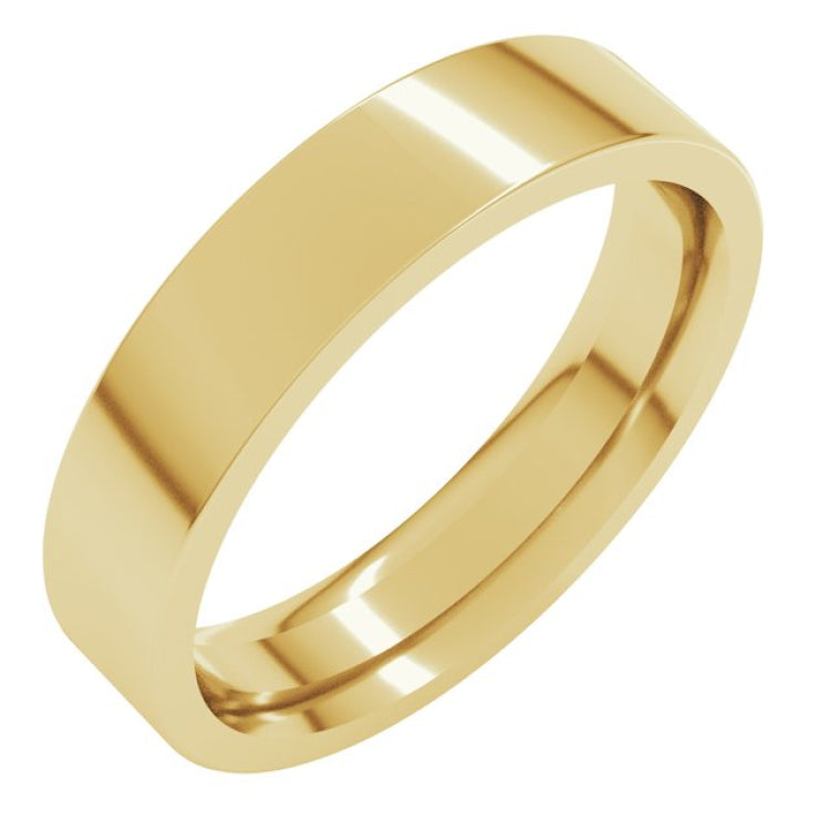 14K Yellow Gold 4.5 mm Comfort-Fit Flat Band Size 12