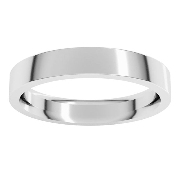 Sterling Silver 3.5 mm Comfort-Fit Flat Band Size 8
