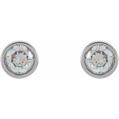 14K White Gold 1/5 CTW Natural Diamond Micro Bezel-Set Earrings