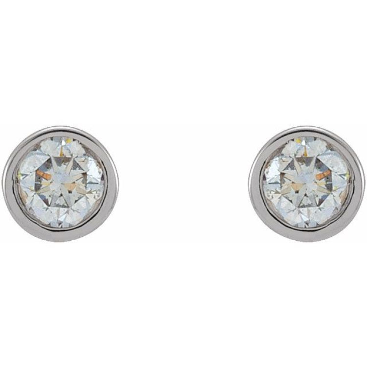 14K White Gold 1/5 CTW Lab-Grown Diamond Micro Bezel-Set Earrings