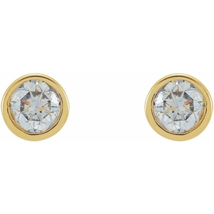 14K Yellow Gold 1/5 CTW Lab-Grown Diamond Micro Bezel-Set Earrings
