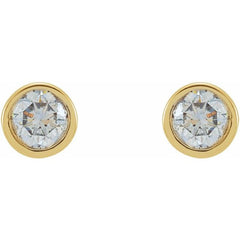 14K Yellow Gold 1/5 CTW Lab-Grown Diamond Micro Bezel-Set Earrings