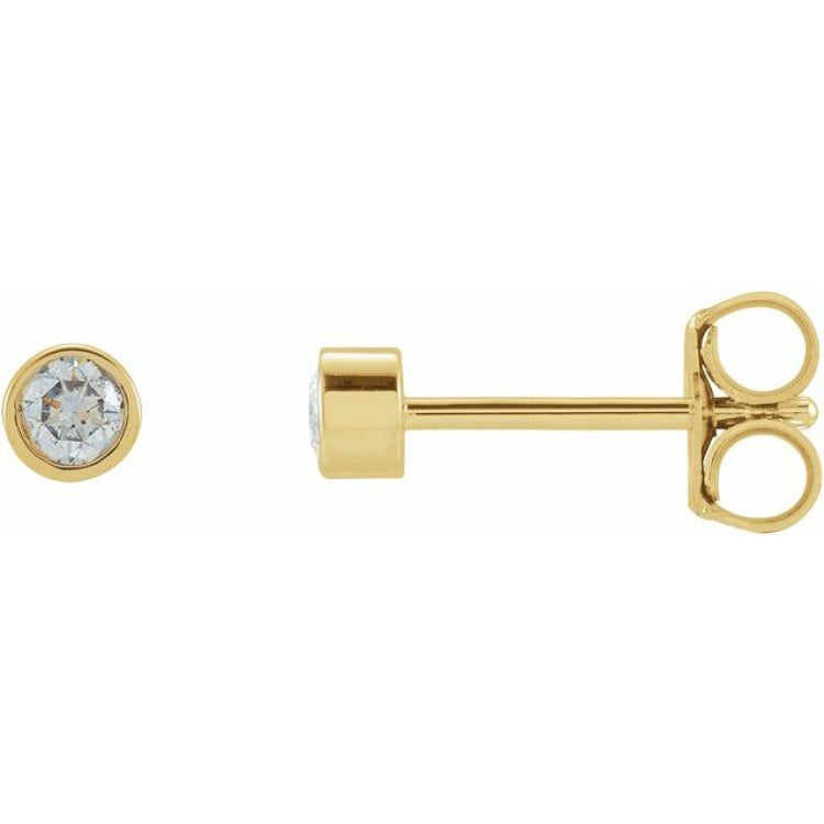 14K Yellow Gold 1/3 CTW Lab-Grown Diamond Micro Bezel-Set Earrings
