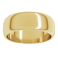 14K Yellow Gold 7 mm Half Round Band Size 13