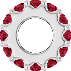 Sterling Silver Lab-Grown Ruby Spacer Charm/Pendant