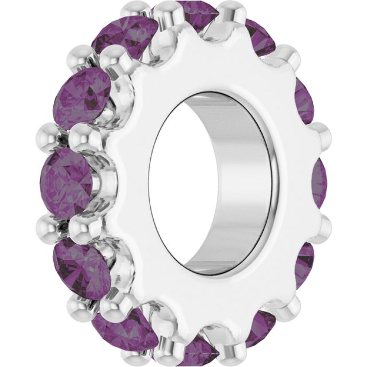 14K White Gold Lab-Grown Alexandrite Spacer Charm/Pendant