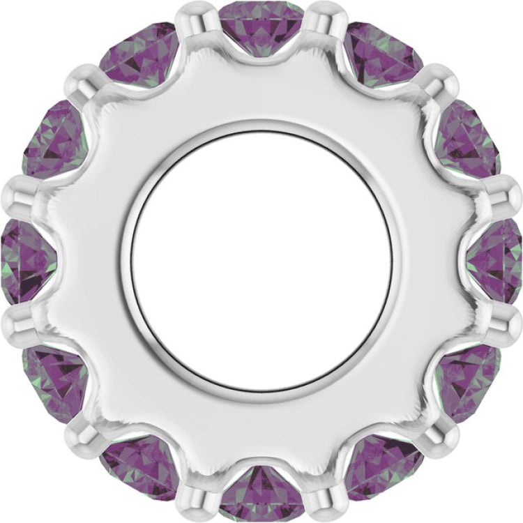 14K White Gold Lab-Grown Alexandrite Spacer Charm/Pendant