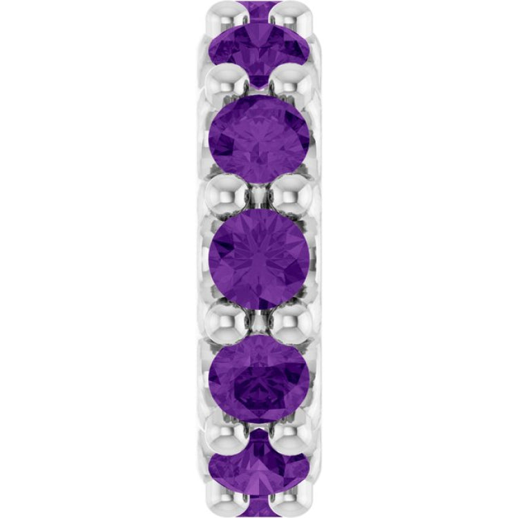 Sterling Silver Natural Amethyst Spacer Charm/Pendant