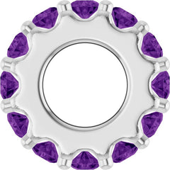 Sterling Silver Natural Amethyst Spacer Charm/Pendant