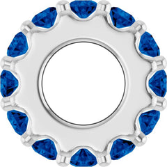 Sterling Silver Lab-Grown Blue Sapphire Spacer Charm/Pendant