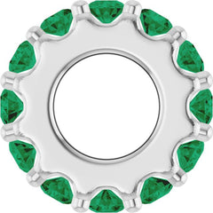 Sterling Silver Lab-Grown Emerald Spacer Charm/Pendant