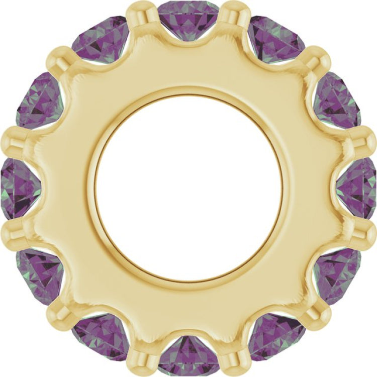 14K Yellow Gold Lab-Grown Alexandrite Spacer Charm/Pendant