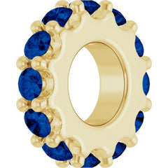 14K Yellow Gold Natural Blue Sapphire Spacer Charm/Pendant