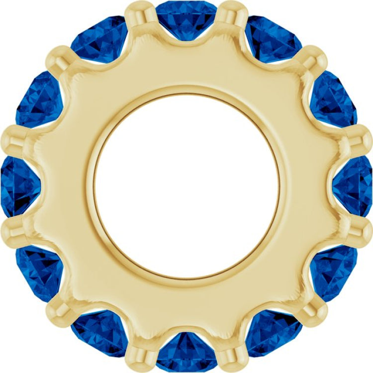 14K Yellow Gold Natural Blue Sapphire Spacer Charm/Pendant