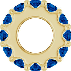 14K Yellow Gold Natural Blue Sapphire Spacer Charm/Pendant