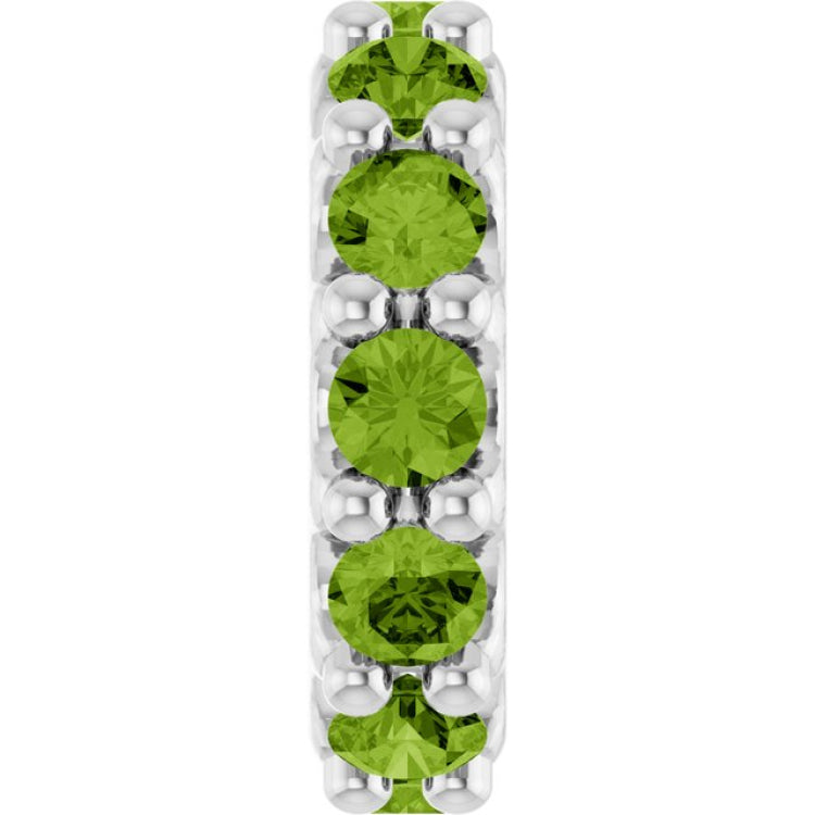 Sterling Silver Natural Peridot Spacer Charm/Pendant