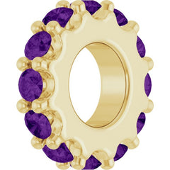14K Yellow Gold Natural Amethyst Spacer Charm/Pendant