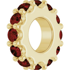 14K Yellow Gold Natural Mozambique Garnet Spacer Charm/Pendant