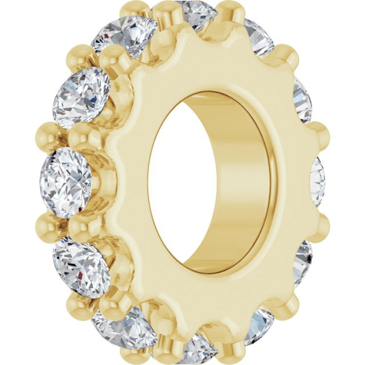 14K Yellow Gold Natural White Sapphire Spacer Charm/Pendant