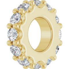 14K Yellow Gold Natural White Sapphire Spacer Charm/Pendant