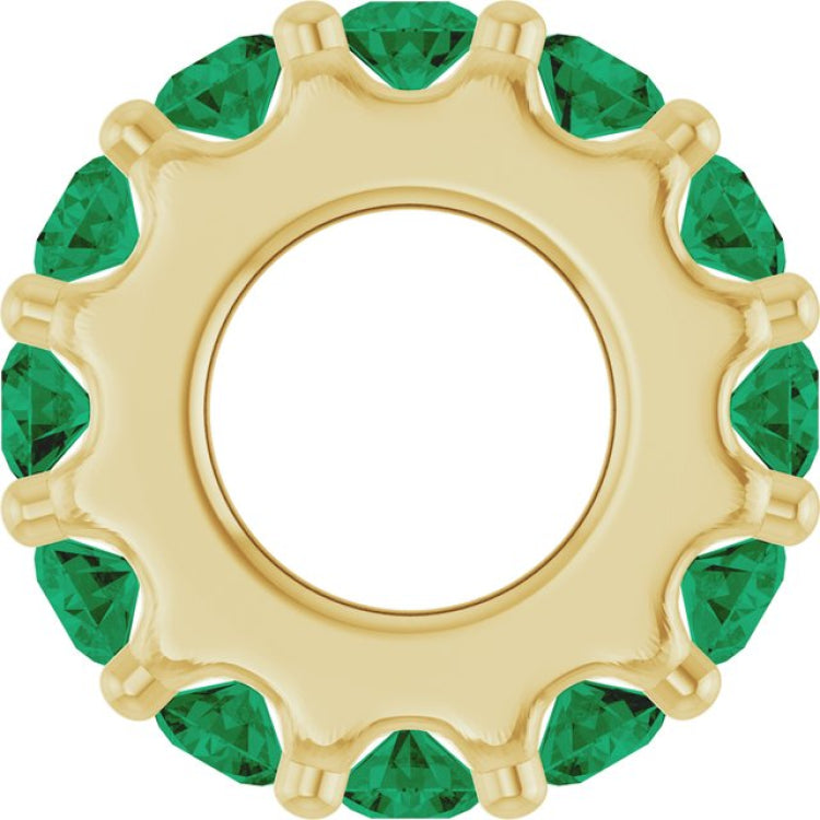 14K Yellow Gold Natural Emerald Spacer Charm/Pendant