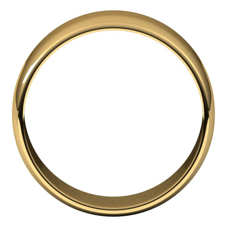 14K Yellow Gold 8 mm Lightweight Half Round Band Size 7