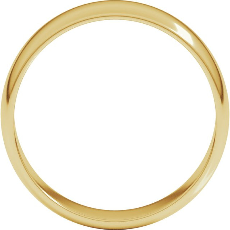 10K Yellow Gold 6 mm Lightweight Half Round Band Size 10.5
