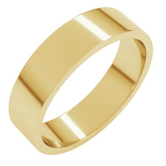 14K Yellow Gold 5 mm Flat Band Size 8.5